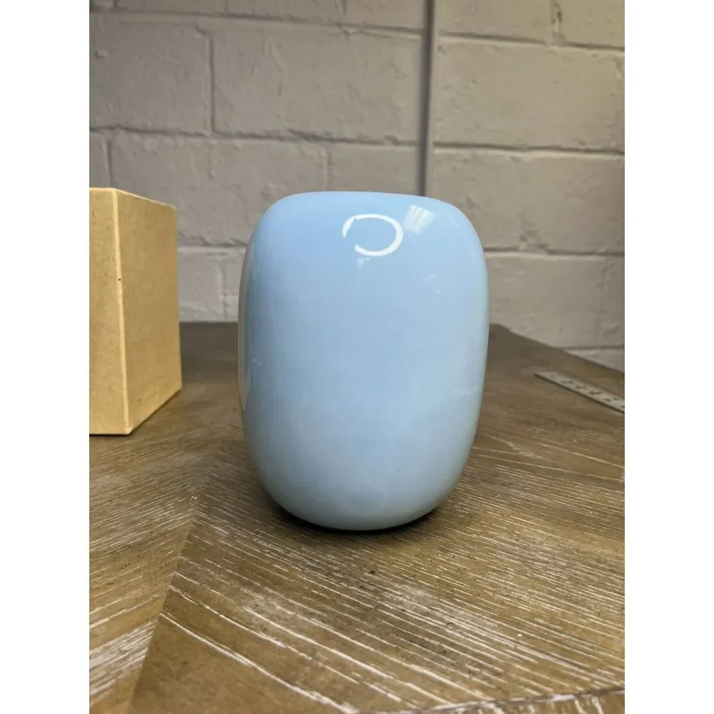 Fukagawa‎ Seiji Arita Porcelain Vase Light Blue Lilac Lily Magnolia Flower Japan